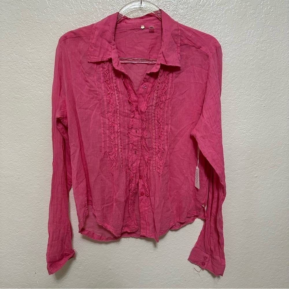 New Free People drew tuxedo shirt - Picture 5 of 11